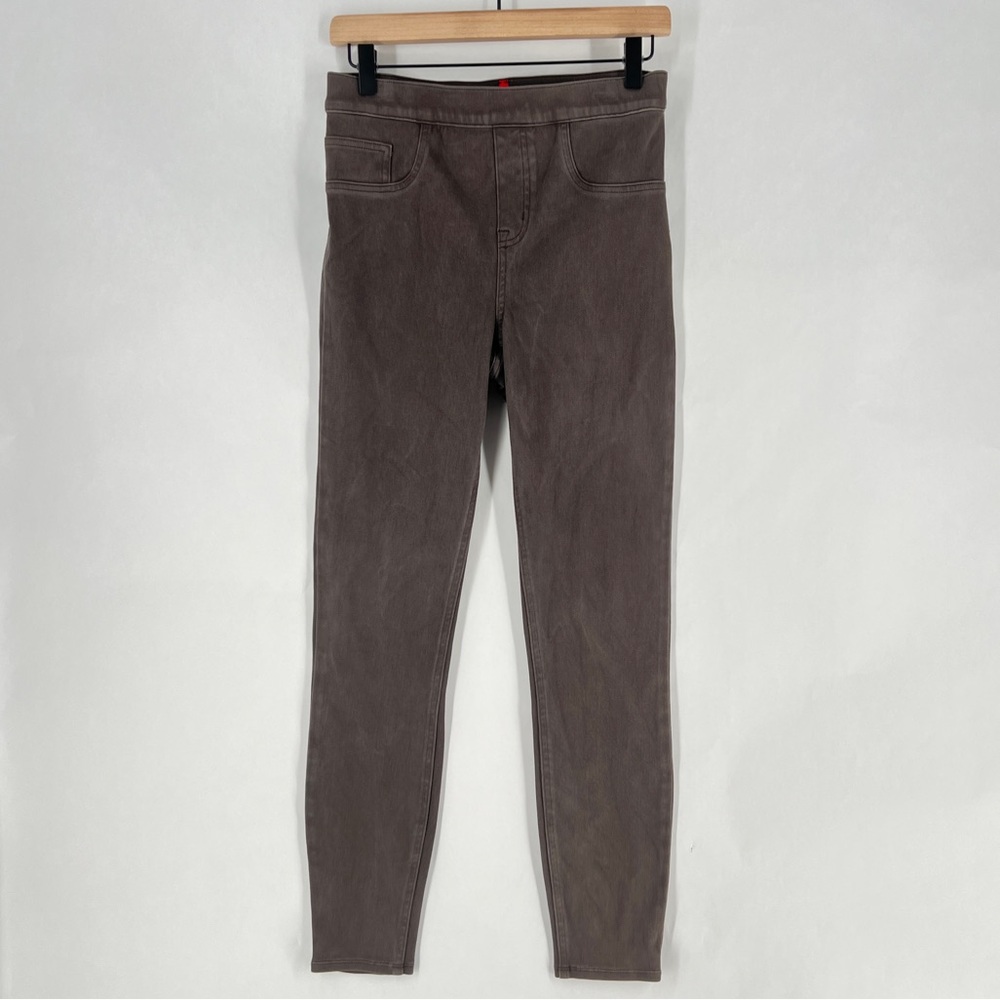 Spanx Taupe Brown Stretch High Rise Pull On Ankle Skinny Jeans Size M